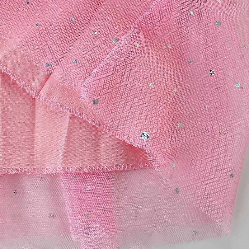 Toddler/Kid Girl's Animal Print Pink Lace Dress