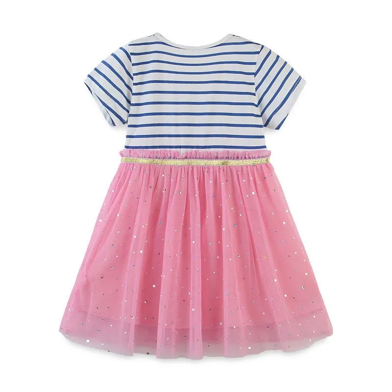 Toddler/Kid Girl's Animal Print Pink Lace Dress