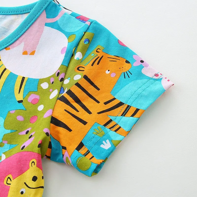 Toddler/Kid Girl's Animal with Flower Print Design Dress