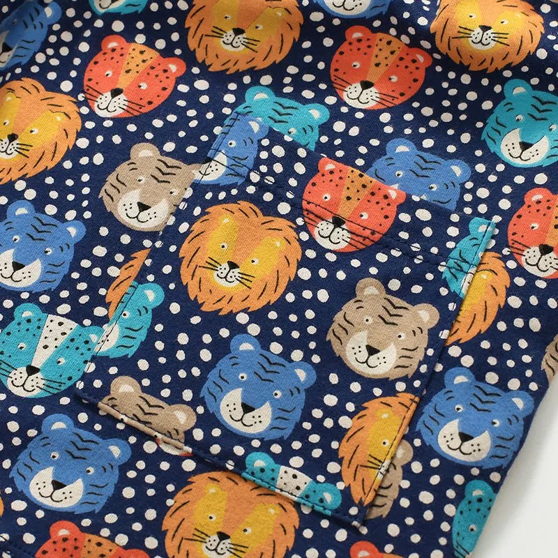 Toddler/Kid Girl's Cartoon Animal Print Design Long Sleeve Cotton Dress