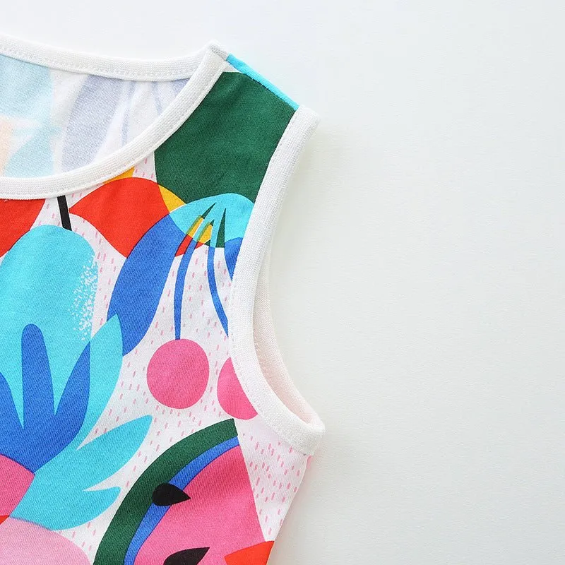 Toddler/Kid Girl's Colorful Fruit Print Design Dress