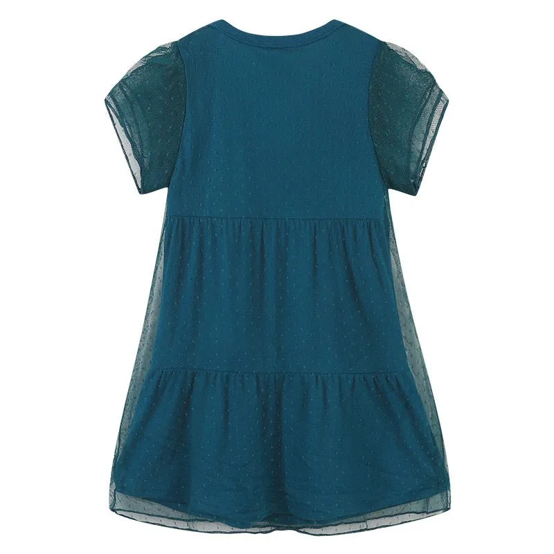 Toddler/Kid Girl's Embroidery Butterfly Print Dress