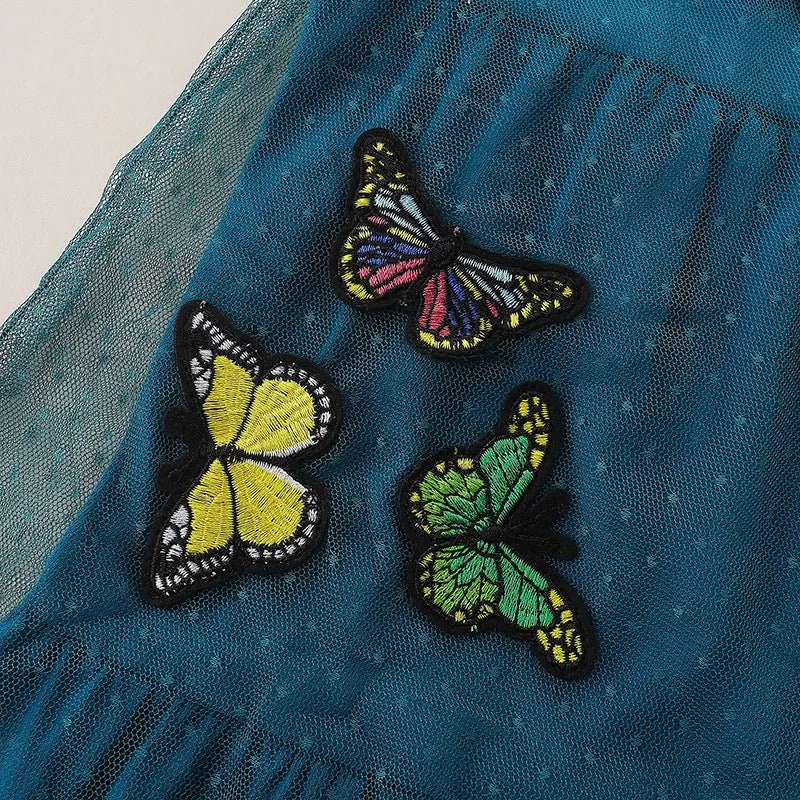 Toddler/Kid Girl's Embroidery Butterfly Print Dress