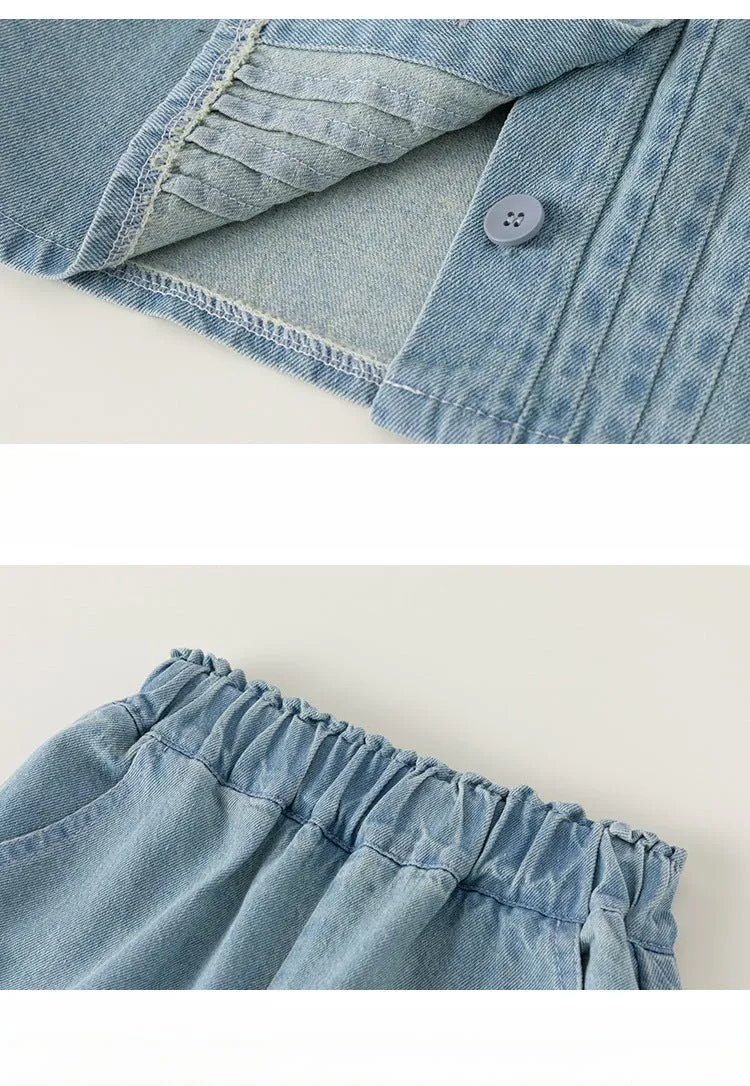 Toddler/Kid Girl's Fashion Denim Top with Pants Set