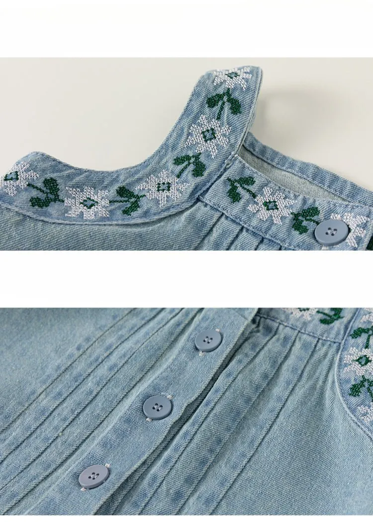 Toddler/Kid Girl's Fashion Denim Top with Pants Set