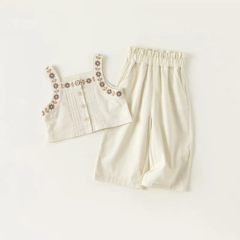 Toddler/Kid Girl's Fashion Denim Top with Pants Set