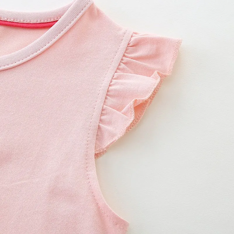 Toddler/Kid Girl's Flamingo Design Princess Pink Dress