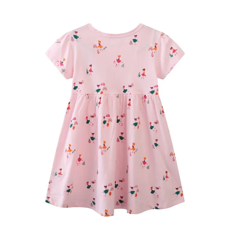Toddler/Kid Girl's Little Princess Print Pink Dress