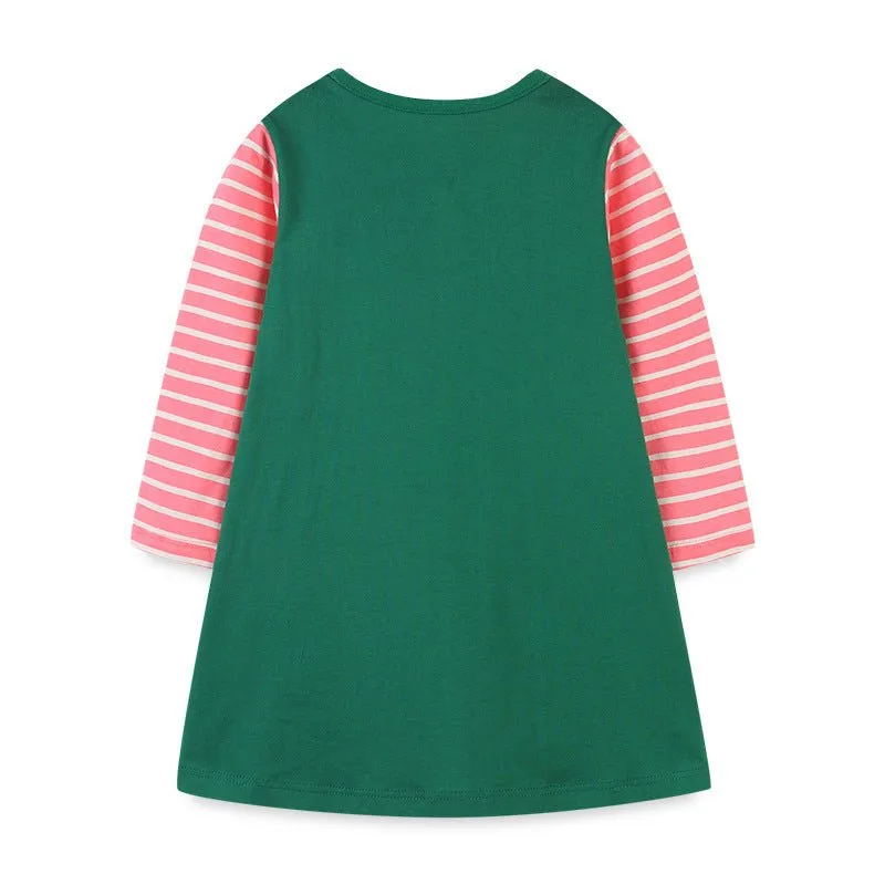 Toddler/Kid Girl's Long Sleeve Cartoon Embroidery Dress