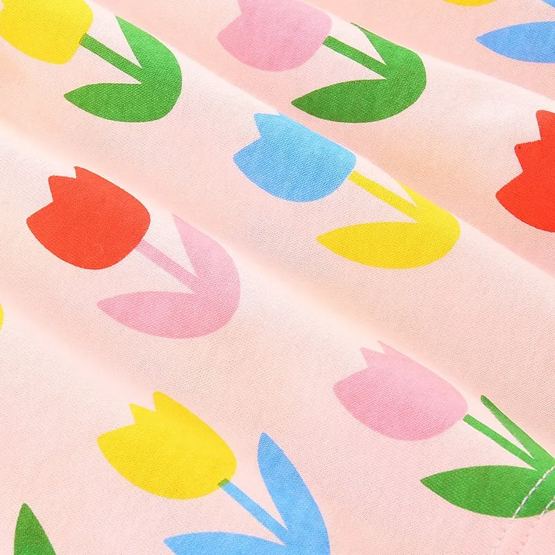 Toddler/Kid Girl's Long Sleeve Colorful Flowers Print Design Dress