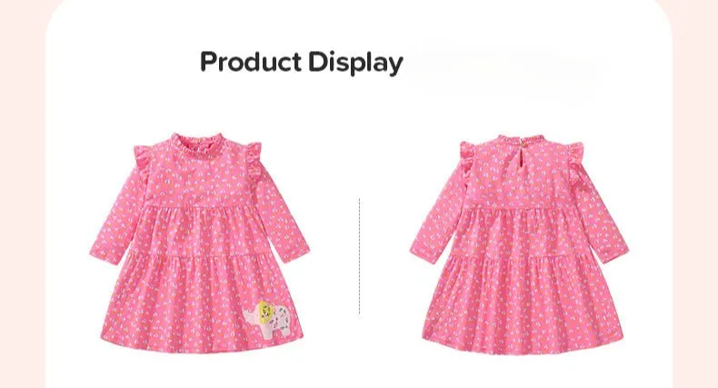 Toddler/Kid Girl's Long Sleeve Cutie Elephant Design Dress