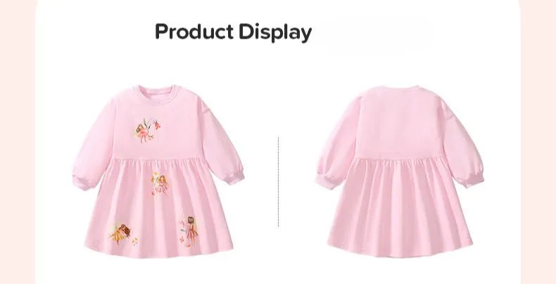 Toddler/Kid Girl's Long Sleeve Flora Fairy Print Design Pink Dress
