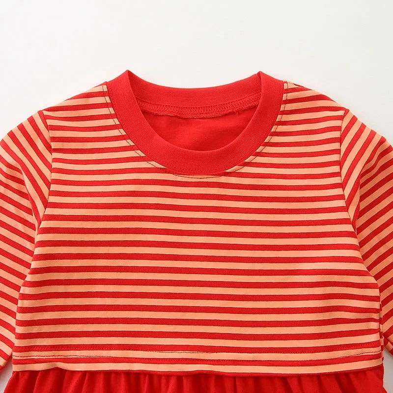 Toddler/Kid Girl's Long Sleeve Santa Design Red Dress