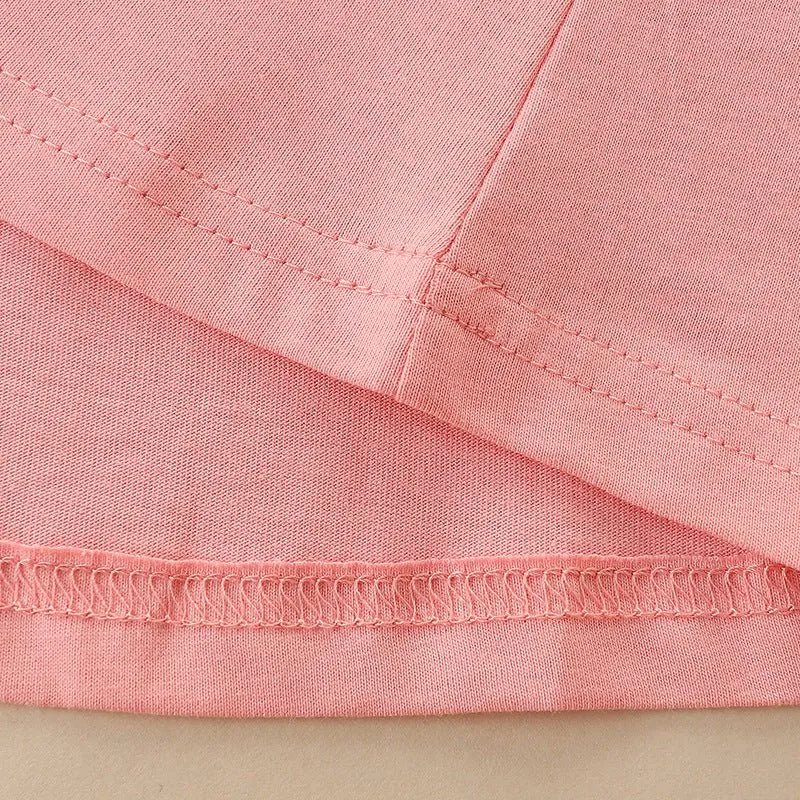 Toddler/Kid Girl's Pink Deer Embroidered Long-sleeve Dress