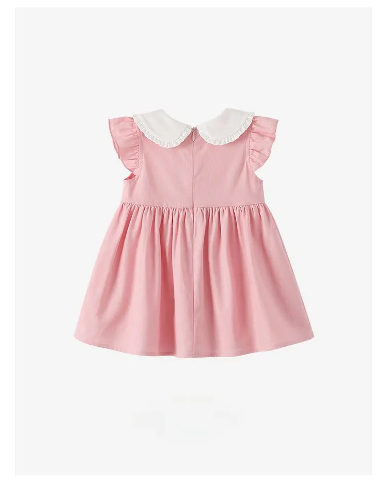 Toddler/Kid Girl's Pink Dress with Matching Hat Set