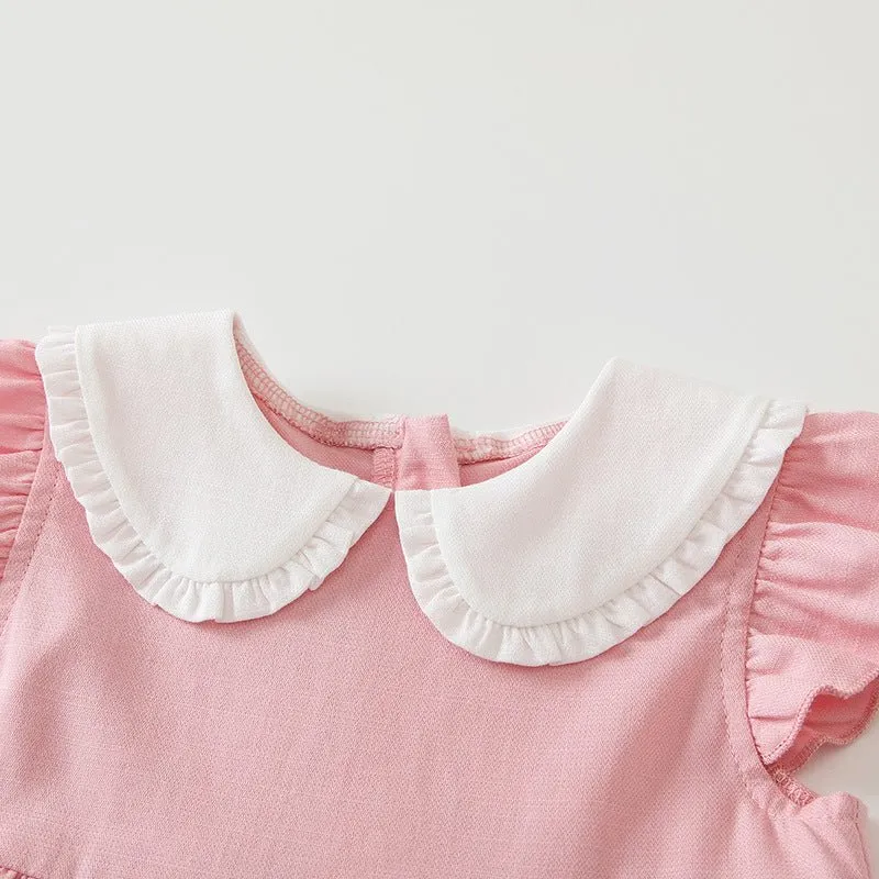 Toddler/Kid Girl's Pink Dress with Matching Hat Set