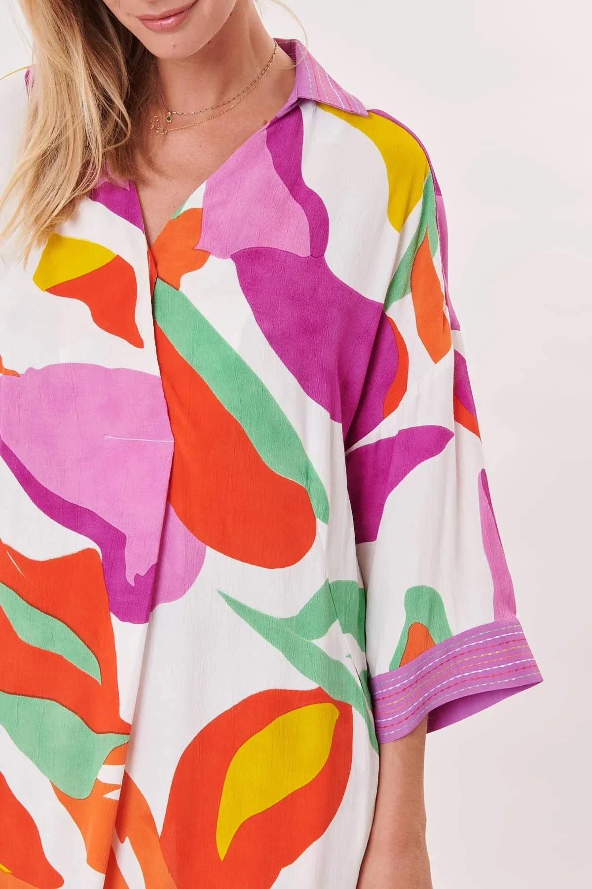 Touareg Abstract Dress - Tangerine
