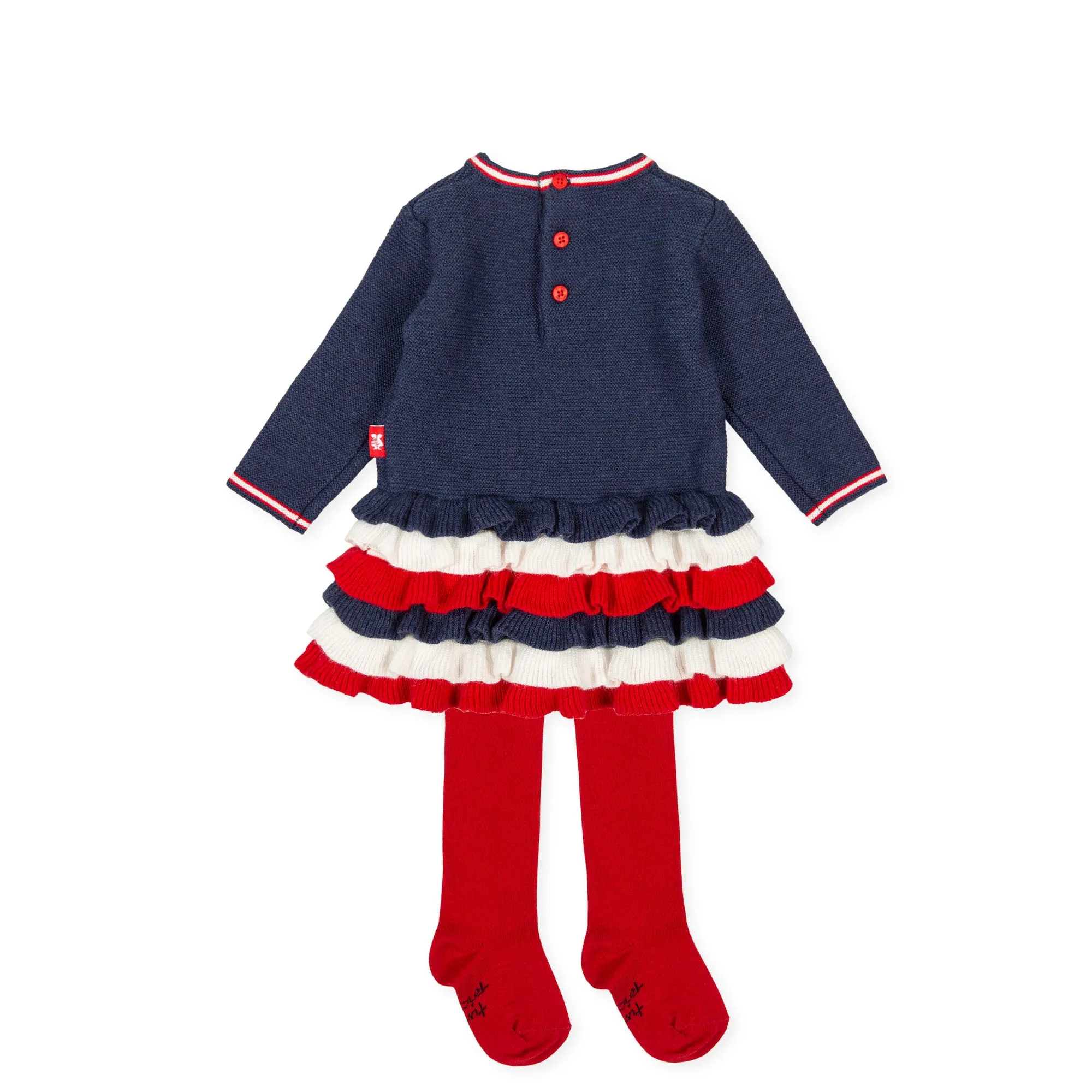 Tutto Piccolo 9415 Vestido Tricot Knitted Dress - Navy Blue