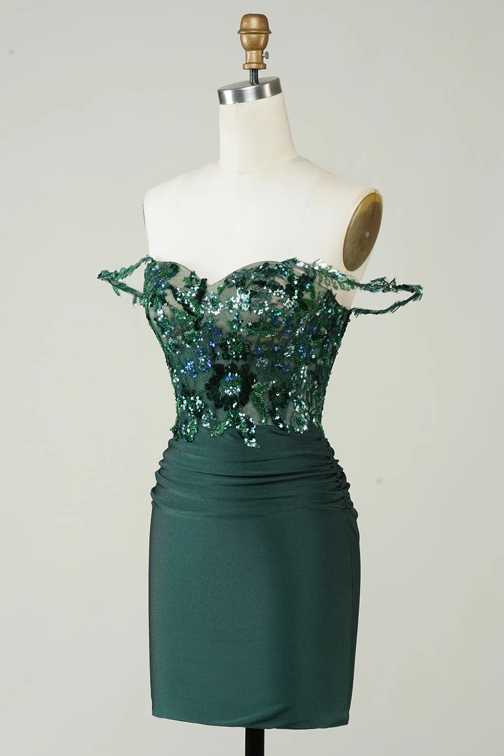 Unique Black Sheath Off the Shoulder Short Homecoming Dress with Appliques
