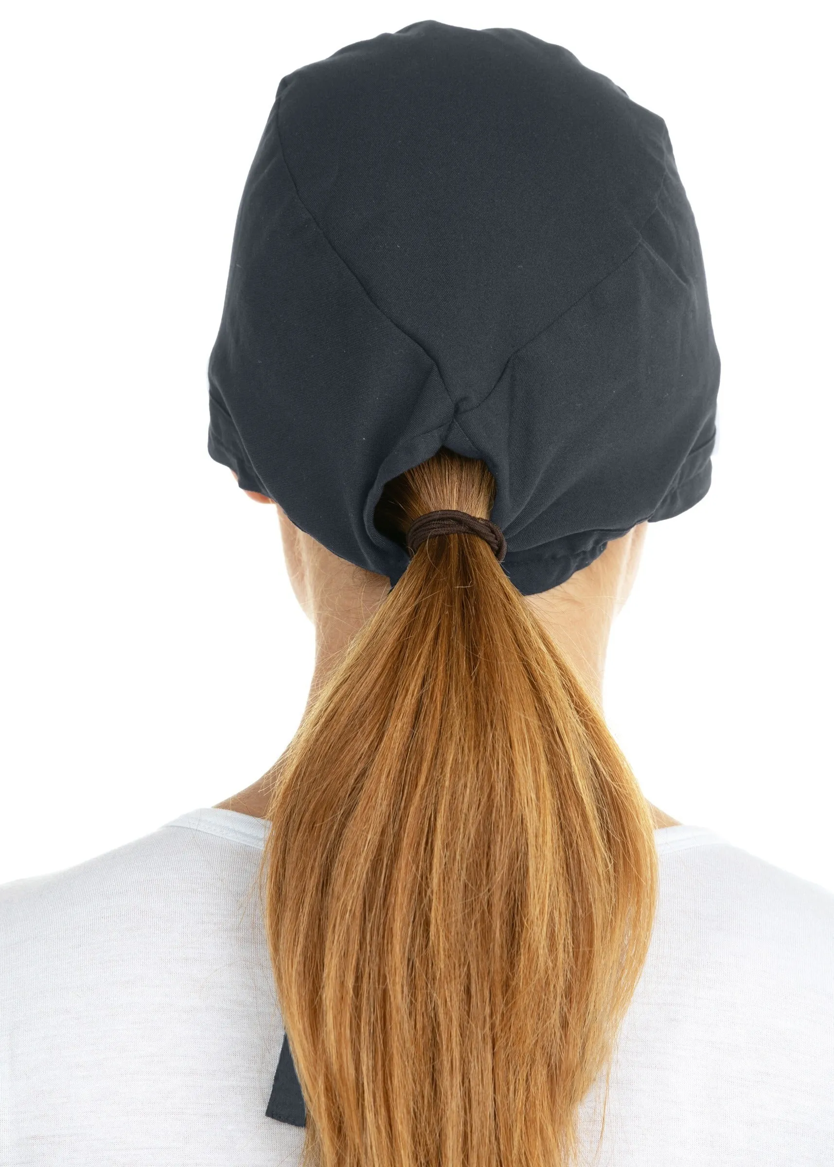 Unisex Tie Back Scrub Cap By MediChic / Black