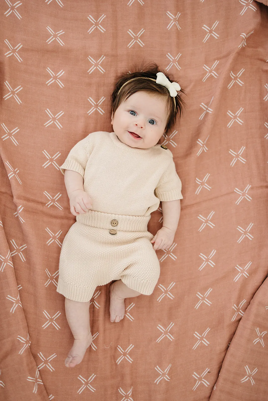 Vanilla Button Top   Short Knit Set