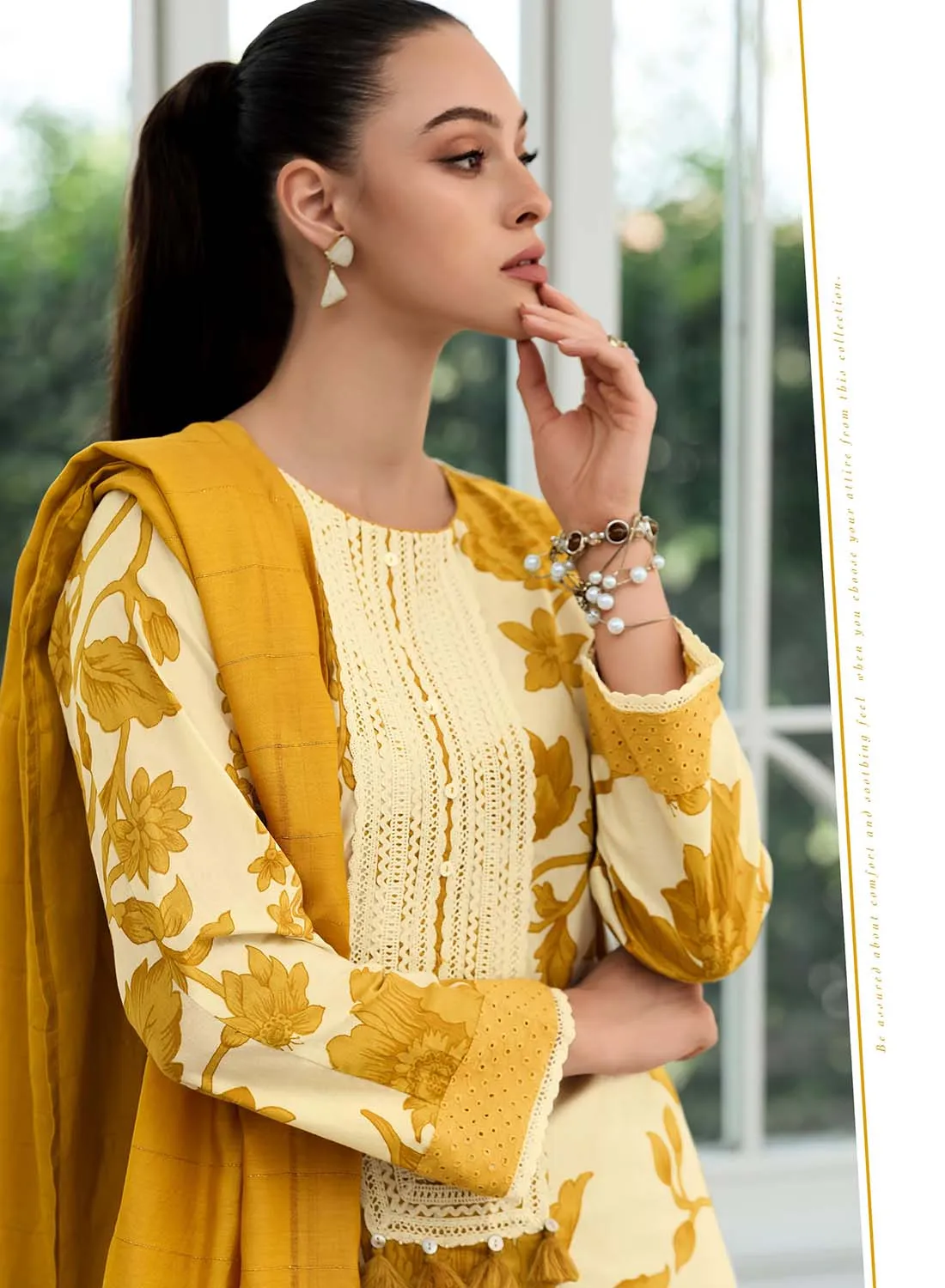 Varsha Unstitched Pure Cotton Salwar Suit Material with Embroidery
