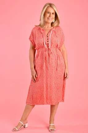 VBLD482 - JENNY DRESS - PEBBLE TANGERINE