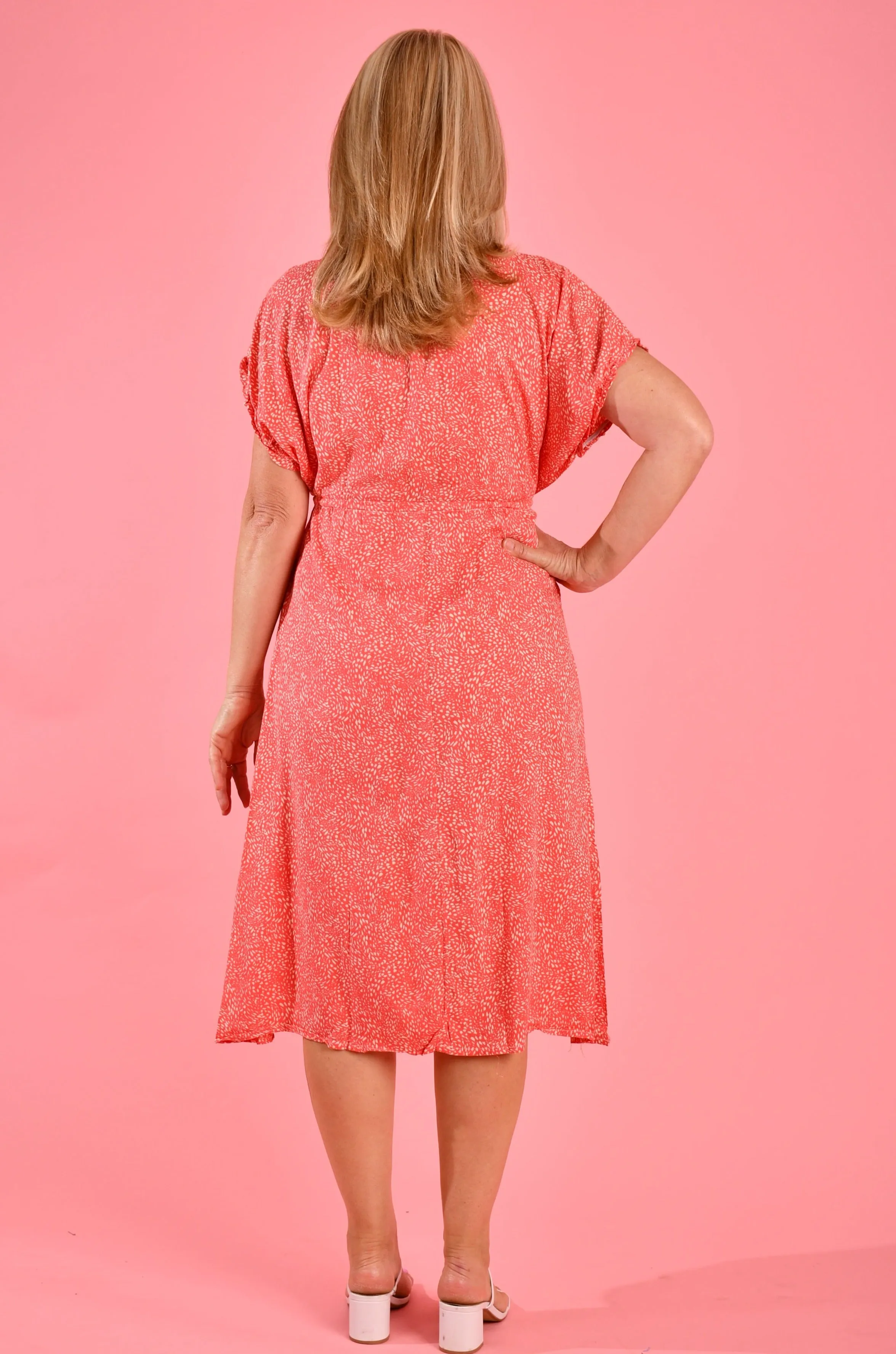VBLD482 - JENNY DRESS - PEBBLE TANGERINE