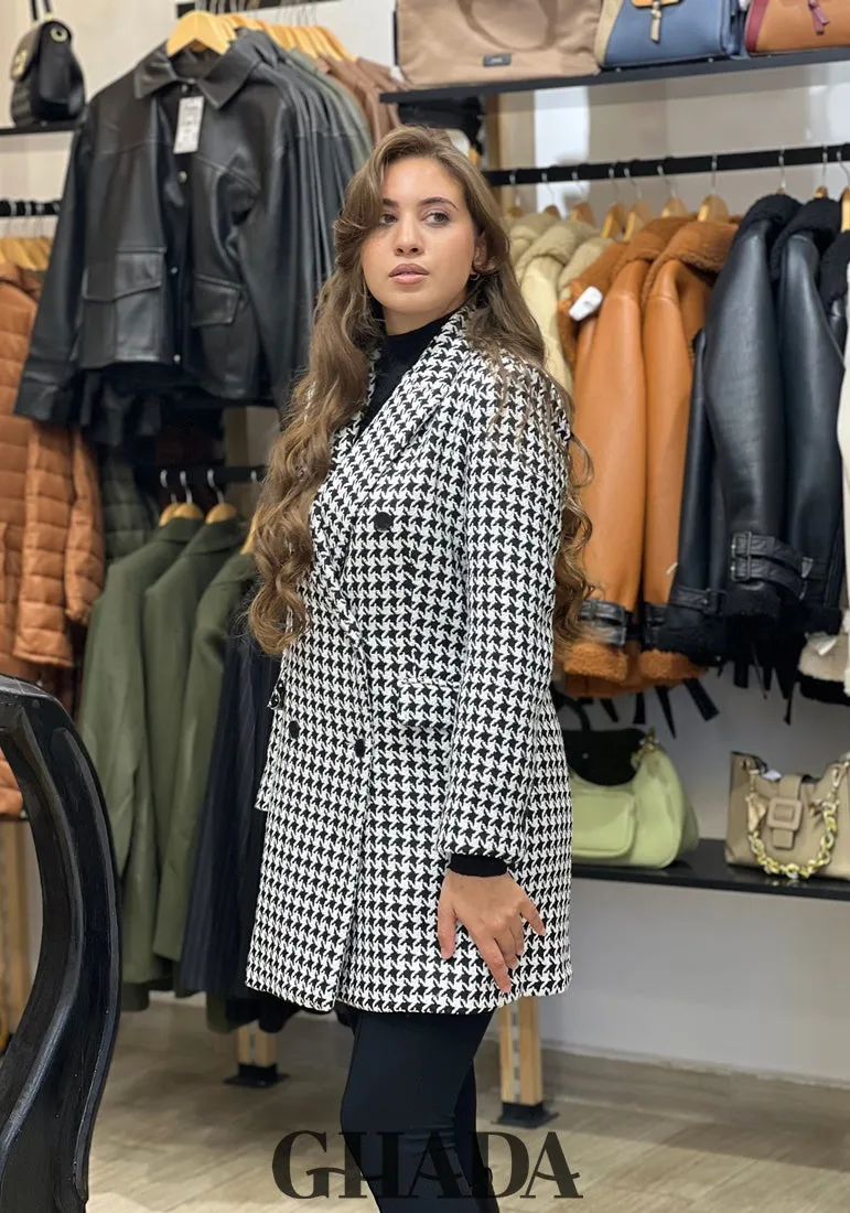 Veste longue en tweed