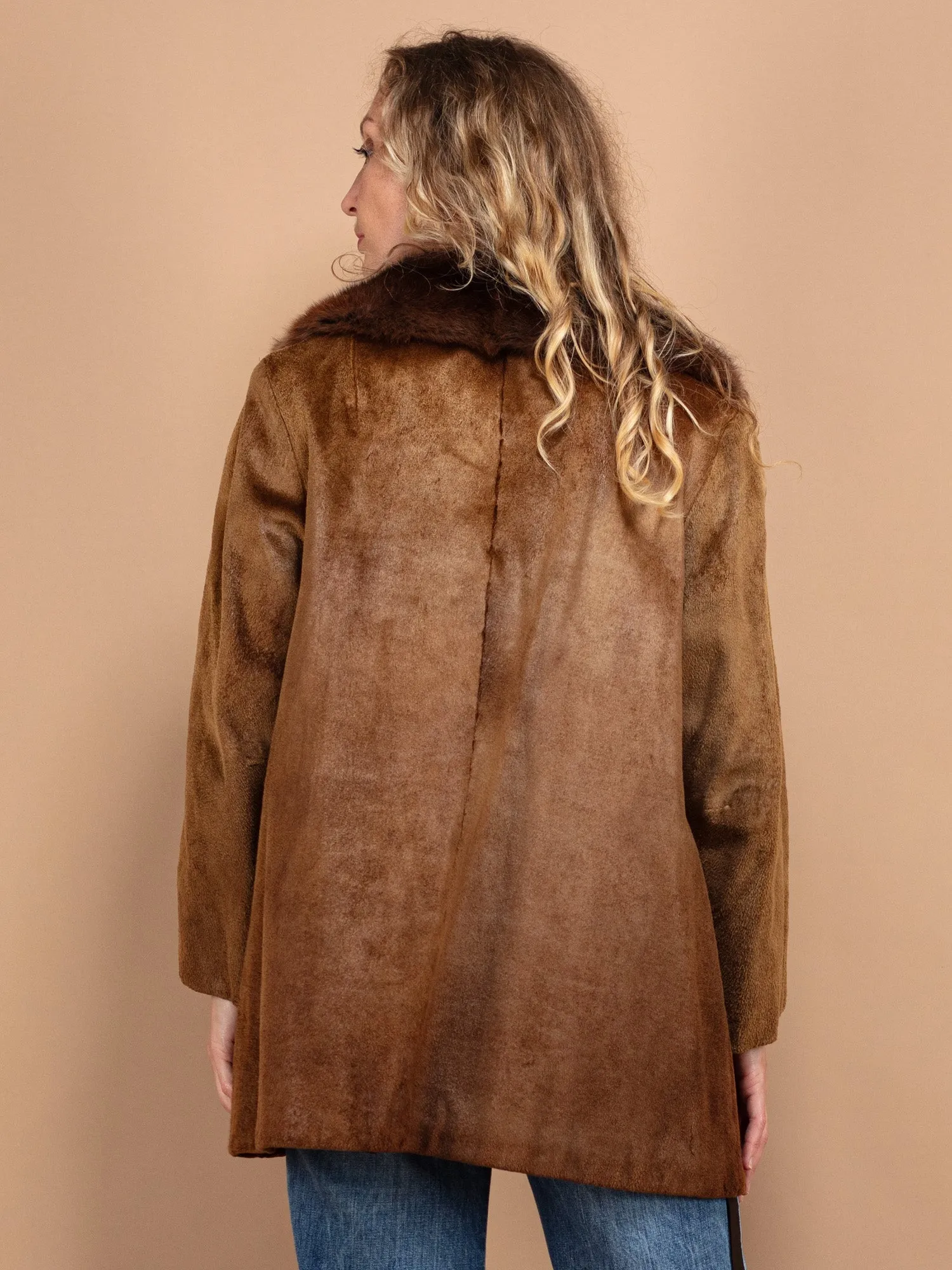 Vintage 60's Women Fur Coat in Brown