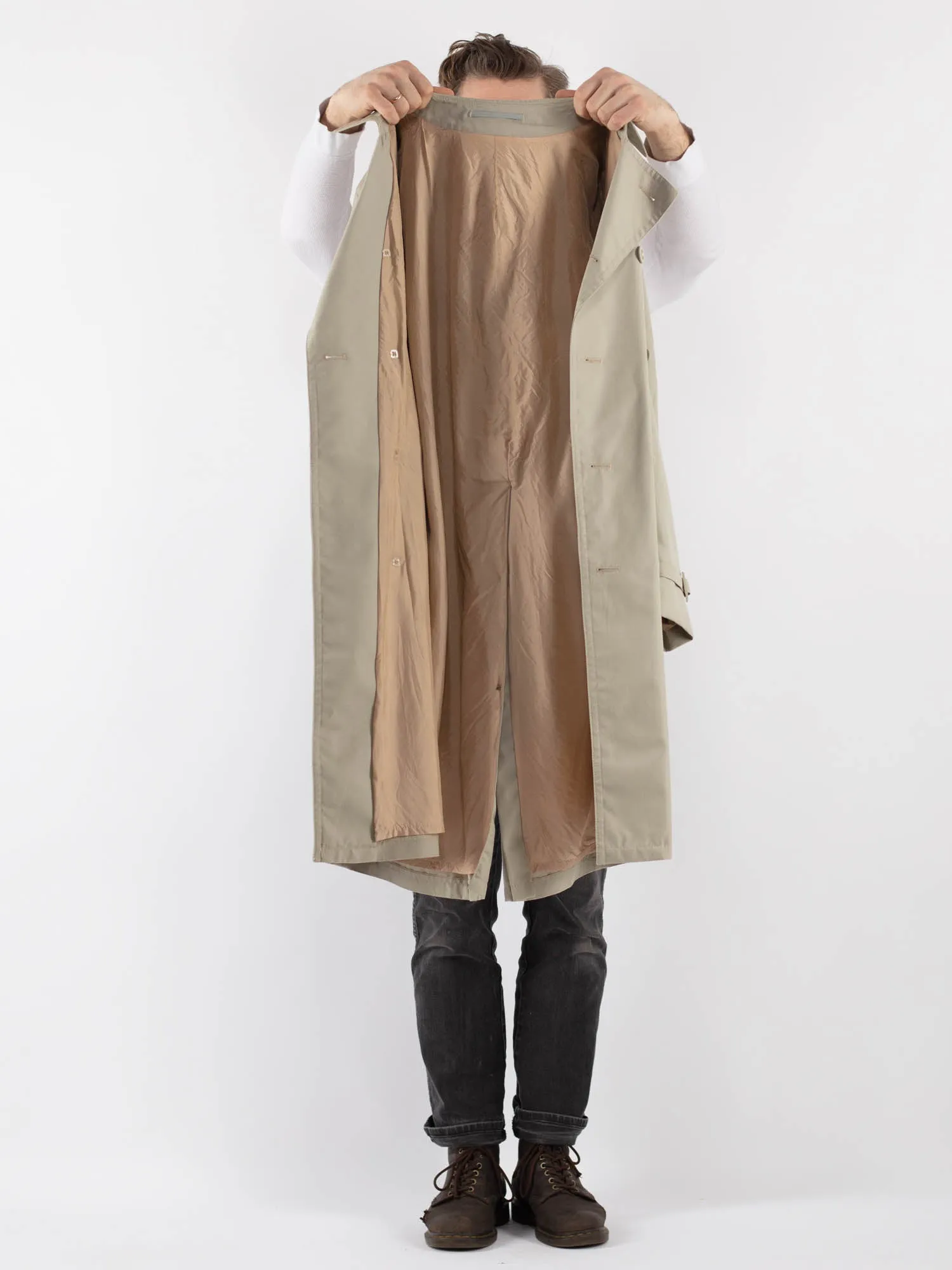 Vintage 70's Men Trench Coat in Beige