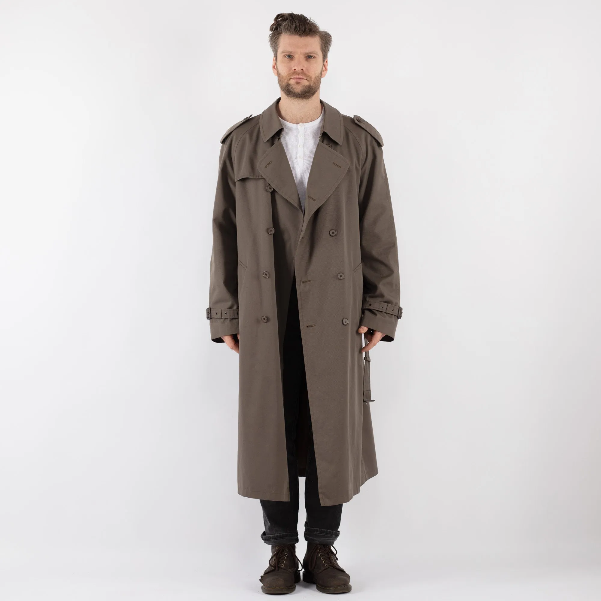 Vintage 70's Men Trench Coat in Khaki
