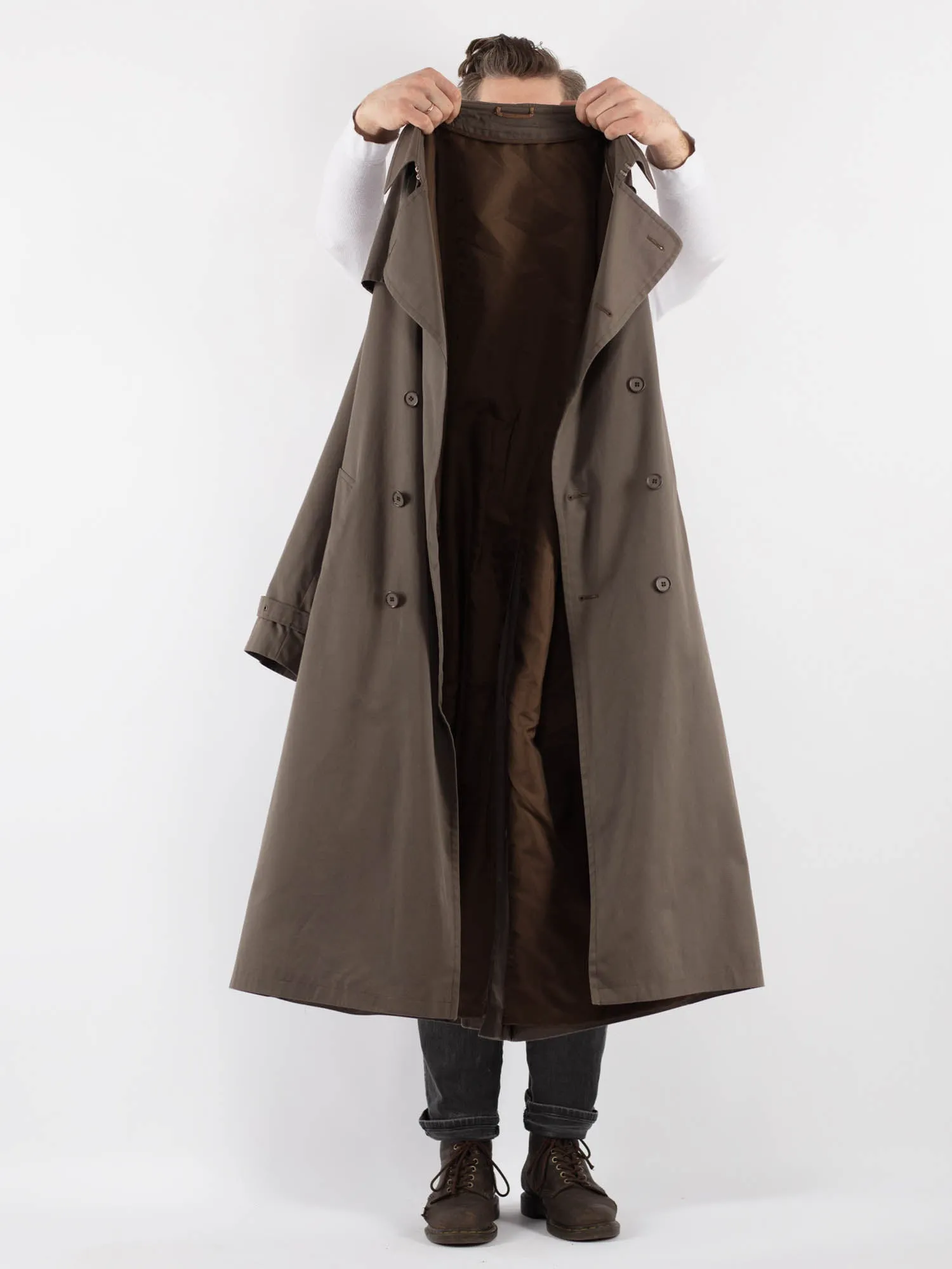 Vintage 70's Men Trench Coat in Khaki