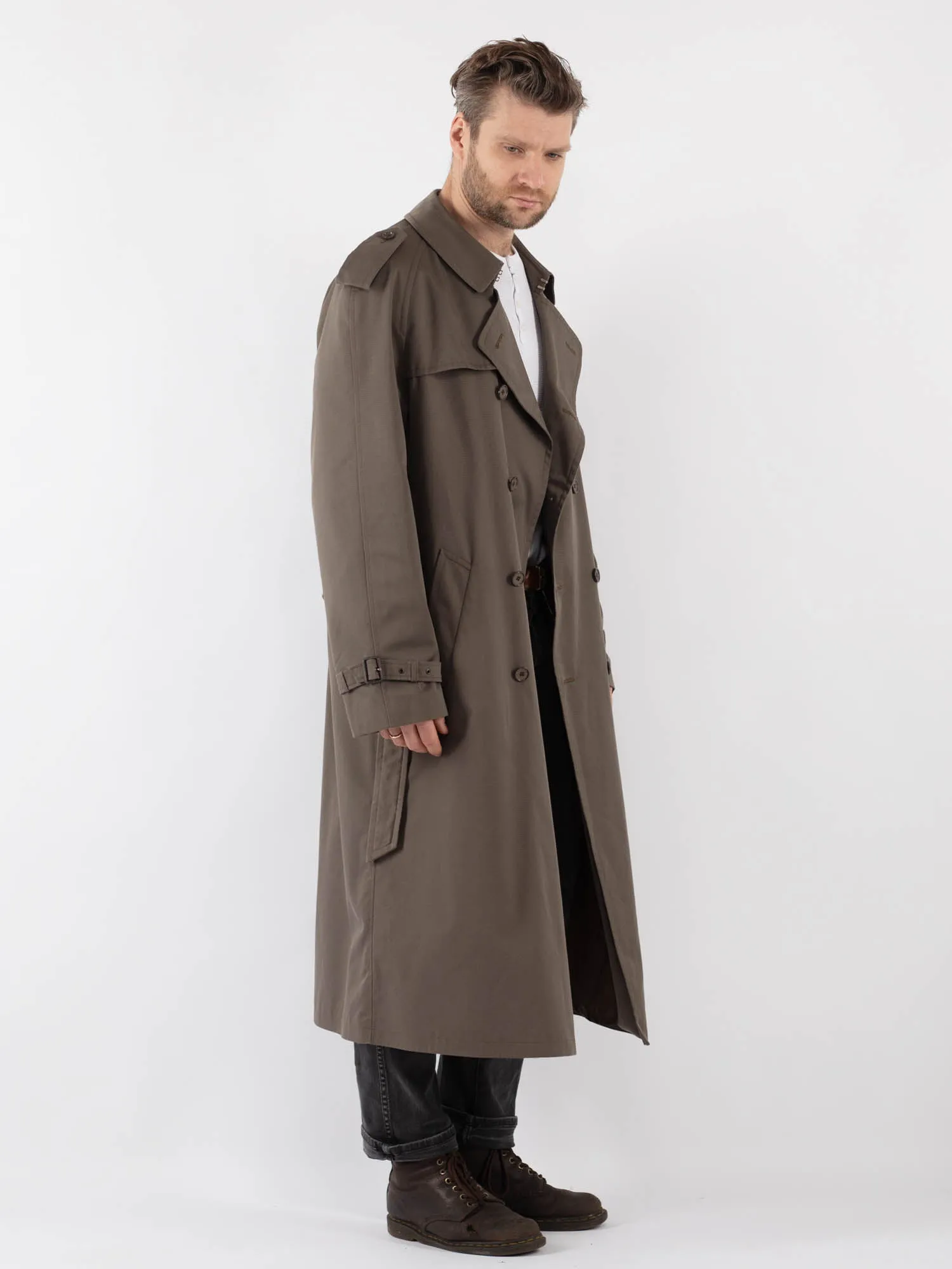 Vintage 70's Men Trench Coat in Khaki