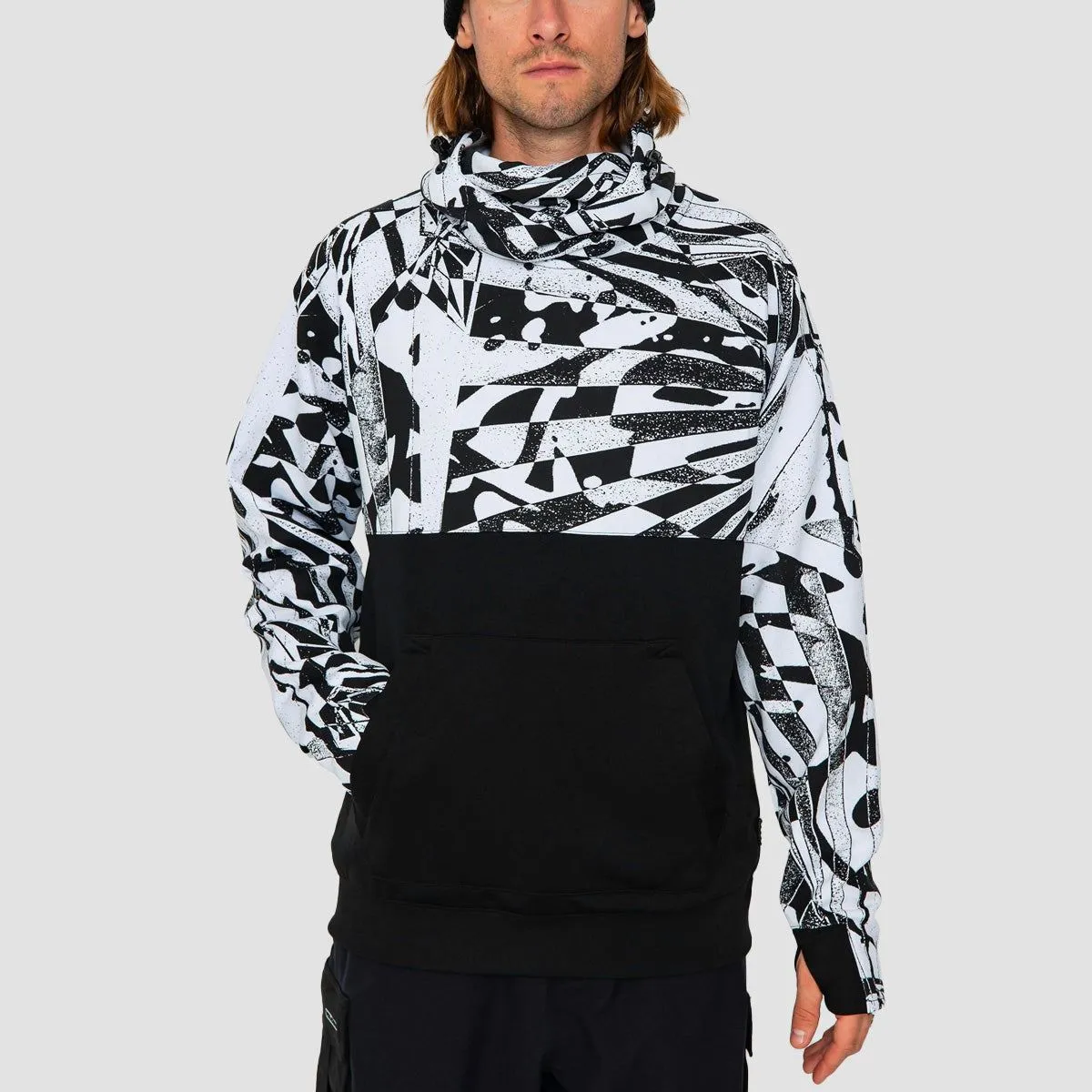 Volcom Hydro Riding Pullover Snow Hoodie Black White