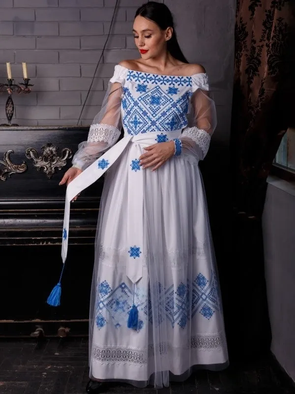 Wedding dress with Ukrainian embroidery