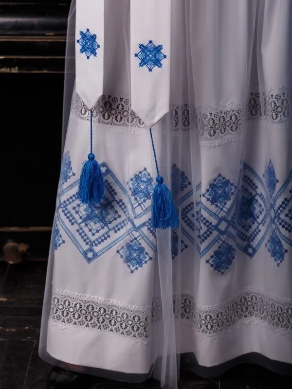 Wedding dress with Ukrainian embroidery