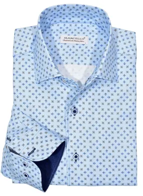 WM548R Slim Fit Sky Roll Collar