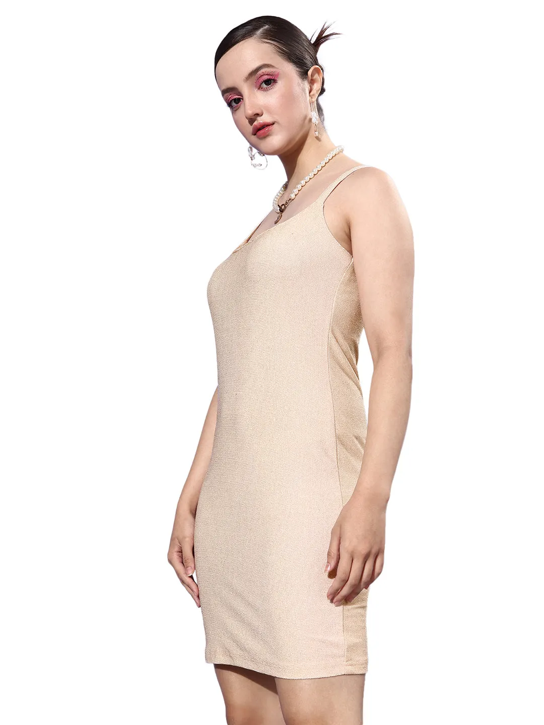 Women's Gold Bling Bodycon Dress - StyleStone