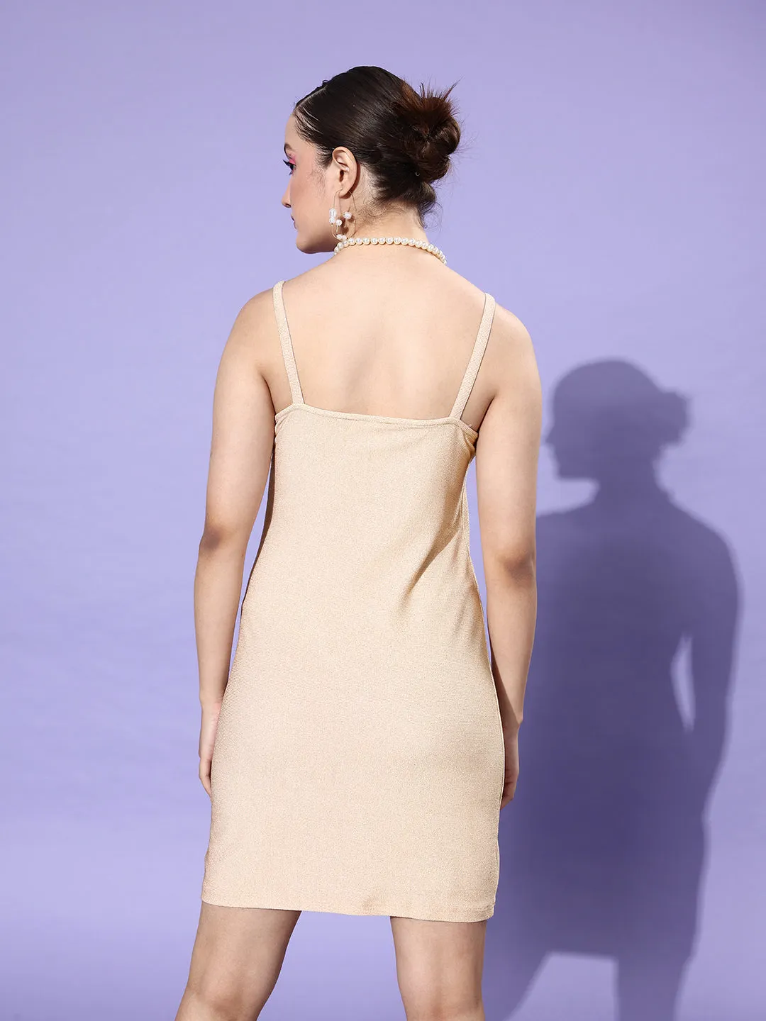 Women's Gold Bling Bodycon Dress - StyleStone