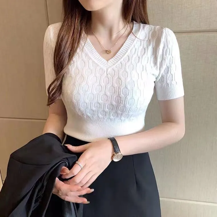 Women's Short Sleeve Knit Top 455094