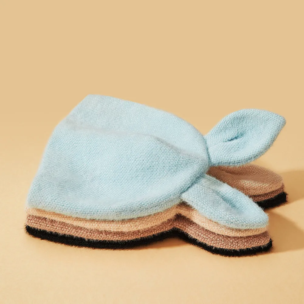 Women's Winter Plush Ear Knit Beanie