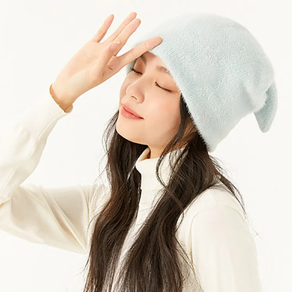 Women's Winter Plush Ear Knit Beanie