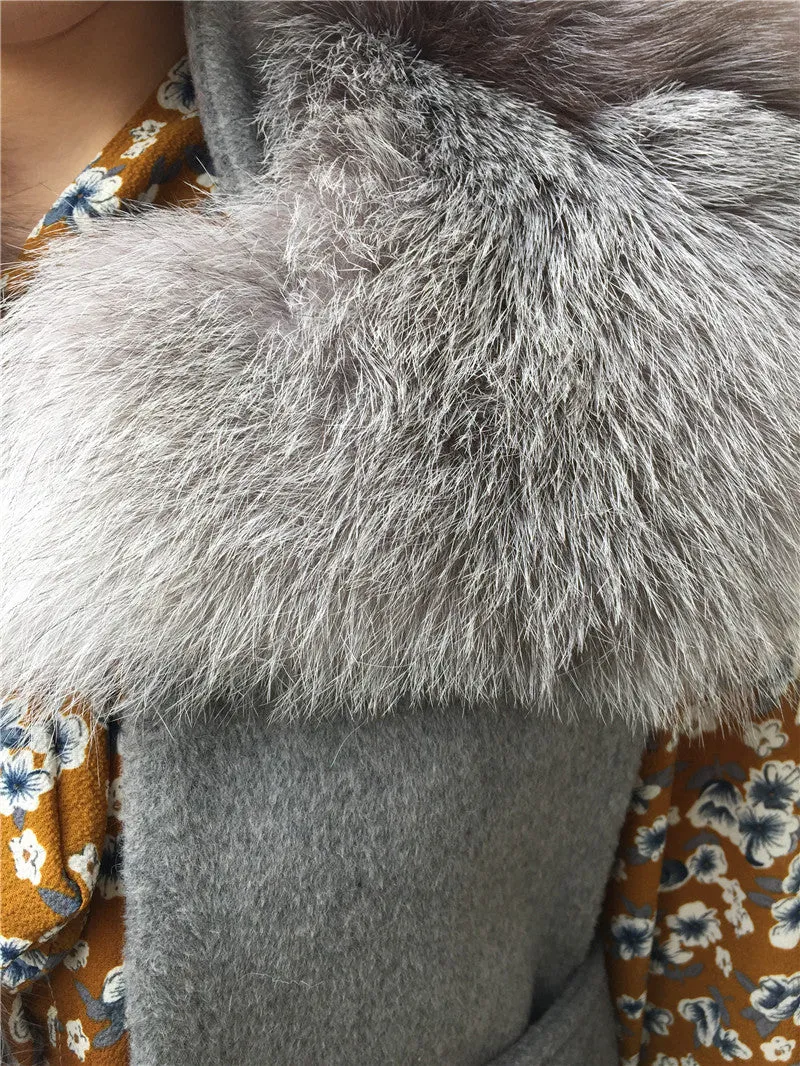 Wool Slim Waistcoat Genuine Fox Fur  Vest