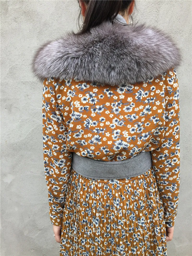 Wool Slim Waistcoat Genuine Fox Fur  Vest