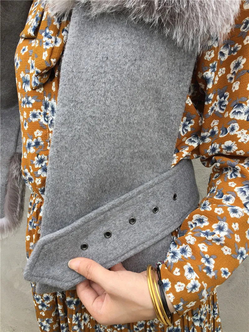 Wool Slim Waistcoat Genuine Fox Fur  Vest