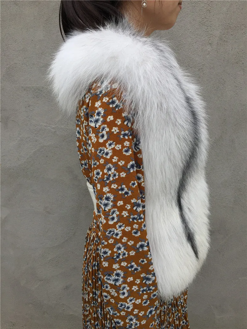 Wool Slim Waistcoat Genuine Fox Fur  Vest