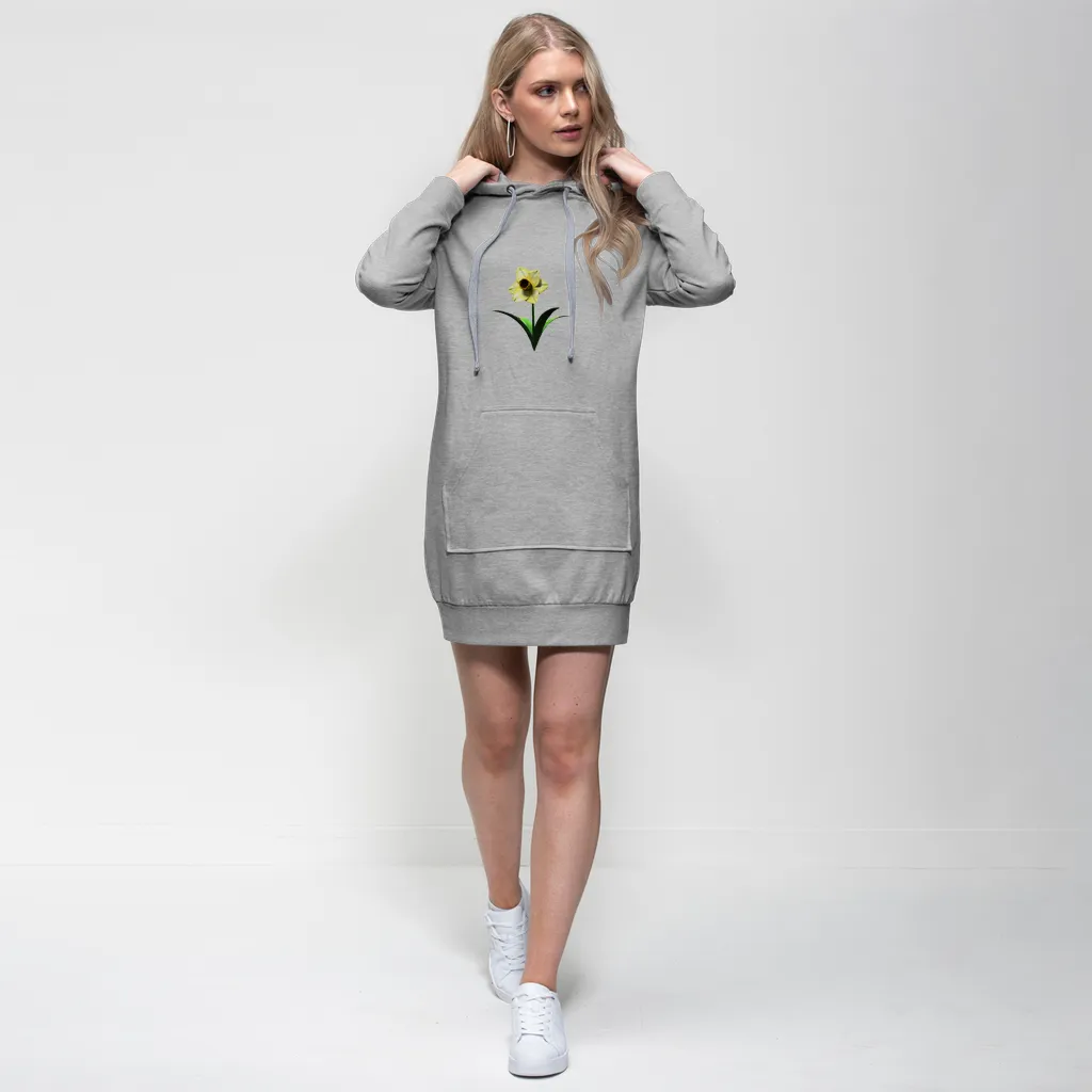 Yellow Flower Premium Adult Hoodie Dress