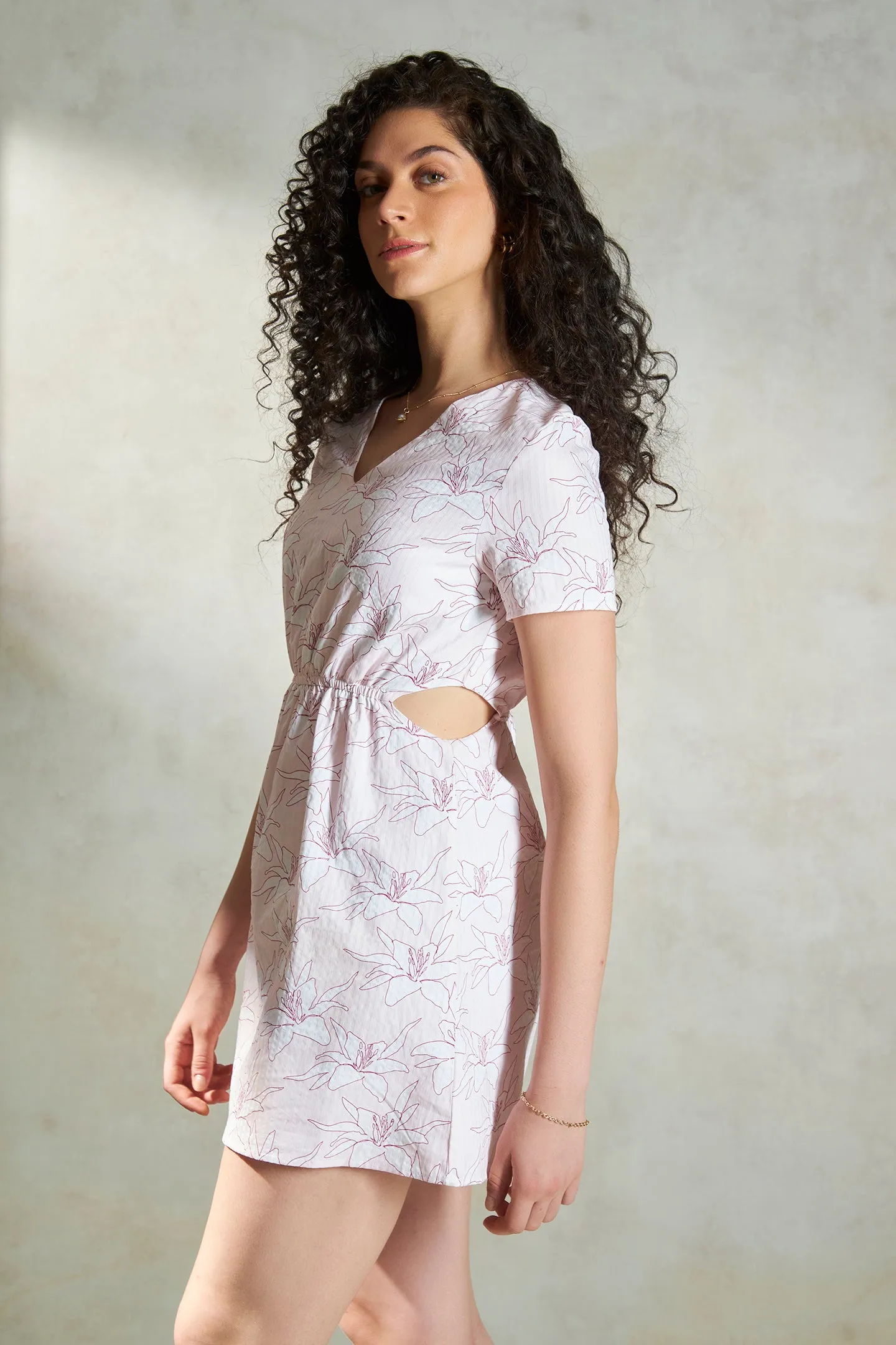 Zeline|Cut-Out Cotton Dress