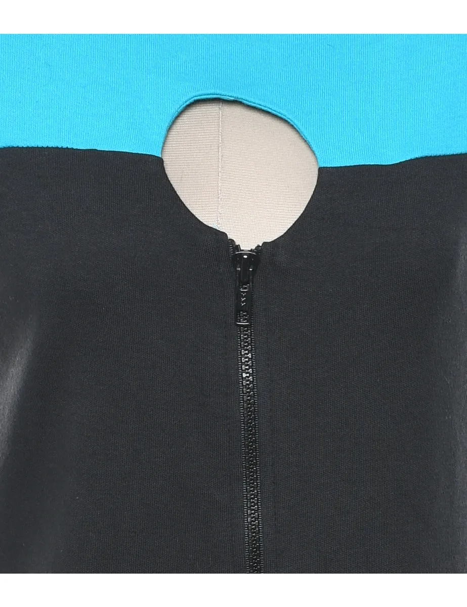 Zip Front Bodycon Dress - S